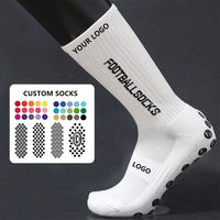 Vente en gros de haute qualité Logo Crew Spandex Logo personnalisé Équipe Antidérapant Grip Training Sports Football Soccer Chaussettes