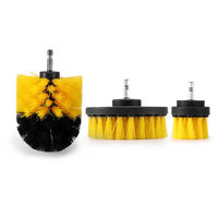Pour un nettoyage multifonctionnel des interstices de carrelage et des moyeux de roues, sans points morts, ensemble de têtes de brosse pour perceuse pour la maison et la voiture, modèle 1223-001 Chine
