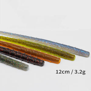 Preços de fábrica 8 Pçs/Saco Artificial Impresso Plástico Macio Worm Iscas De Pesca 12cm 3.2g TPE Worm Isca Macia para Perch Zander - Product Image 4