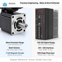 Kit de commande de servomoteur 100W direct usine, cadre 40, 220V, 3000 tr/min, encodeur magnétique 17 bits, prend en charge les modes couple, position et vitesse