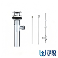 Kit de vidange de lavabo en laiton G 1 1/4 avec tige de levage pour lavabo de salle de bain, finition chromée, fourniture d'usine, articles sanitaires