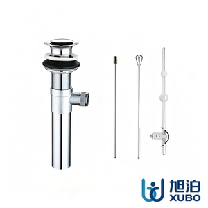 Factory Supply G 1 1/4 Brass Pop up Waste <strong>Set</strong> Basin <strong>Drain</strong> Kit with Lift <strong>Rod</strong> for Bathroom Sink Chrome Plated Sanitary Ware - Product Image 2