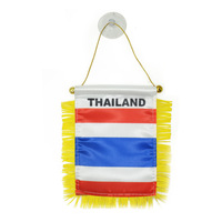 Drapeau national thaïlandais personnalisé pour voiture, mini-guirlande à suspendre à la fenêtre, fanion de club de football avec ventouse