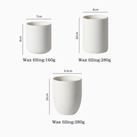 Maßgefertigtes Heimdekorations-Keramikgefäß Mattweiß Leer 160ml 280ml Kerzenhalter aus Keramik