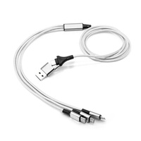 Cable de Carga Rápida USB C 5 en 1 con Logotipo Personalizado, Trenzado de Nailon, Regalo Promocional al por Mayor para Ferias Comerciales y Eventos