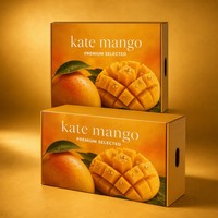 Boîtes à mangues en carton ondulé imprimées sur mesure, carton d'expédition pour fruits en kraft avec poignée, fabricant OEM en gros