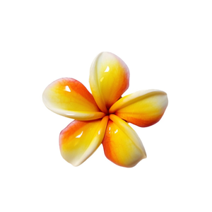 Fermaglio per capelli a forma di fiore di frangipani craquelé bifacciale da 8 cm - Product Image 2