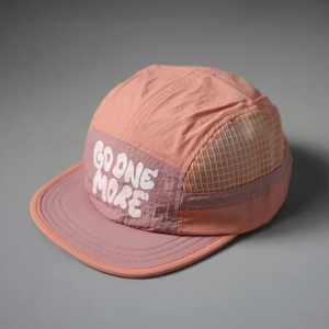 Custom Mesh 5 Panel Polyester Nylon <b>Flat</b> Brim Snapback <b>Caps</b> – Breathable Summer Running Camp <b>Hats</b> - Product Image 4