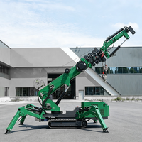 Mobiler Spinnenkran 3 Tonnen 5 Tonnen 8 Tonnen 10 Tonnen Teleskopausleger 360 Grad Mini-Raupenkran Hydraulischer Kran mit 14m Hubhöhe und Auslegerverlängerung