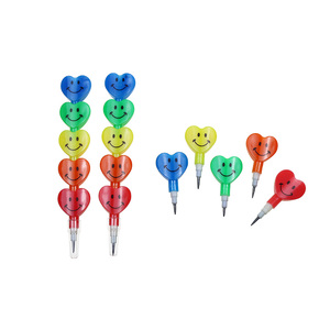 BECOL Vente en gros Crayons créatifs en forme de cœur empilables Non-affûtants Crayons en plastique HB pour étudiants pour enfants - Product Image 3
