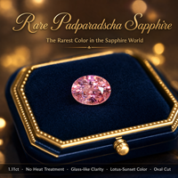 1,11 ct unbeheizter natürlicher Padparadscha-Saphir, Lotusrosa-Orange, oval geschliffener Ceylon-Edelstein