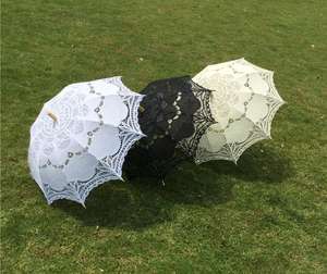 P261-Parasol de décoration pour petits enfants, accessoires de parasol en <span class=keywords><strong>dentelle</strong></span> blanc <span class=keywords><strong>ivoire</strong></span> pour mariée mariage, contrôle manuel pour enfants - Product Image 1