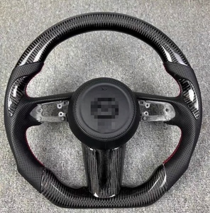 Volante de Cuero y Fibra de Carbono Personalizado para Ford <span class=keywords><strong>Mustang</strong></span> 2015 2016 2017 2018 2019 2020 2021 2022 GT Shelby - Product Image 5