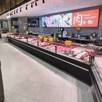 Vitrine Réfrigérée à Viande Sans Givre avec Refroidissement par Air, Compresseur Secop, Type Encastrable et Télécommandé, pour Boucherie