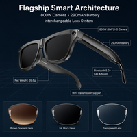 Gafas Inteligentes con IA, Control por Voz Inalámbrico, Botón de Encendido, Cámara de 100MP y 8MP, Captura de Fotos y Vídeos, Traducción en Tiempo Real