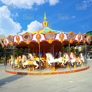 Carnival Outdoor Carrusel Ride Fibra de vidrio Indoor Amusement Park Rides Merry Go Round para la venta - Product Image 5