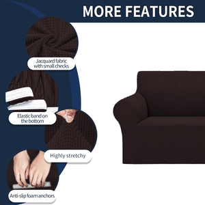 ผ้าคลุมโซฟาหรูหราขายดี ผ้ากำมะหยี่ 3 ที่นั่ง ชุดคลุมโซฟา 4 ชิ้น - Product Image 4