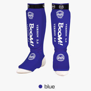 GINGPAI MMA <span class=keywords><strong>Protège</strong></span>-pieds <span class=keywords><strong>protège</strong></span>-tibias en tricot avec crochet et boucle de protection pour Muay <span class=keywords><strong>Thai</strong></span> Kick Boxing - Product Image 5