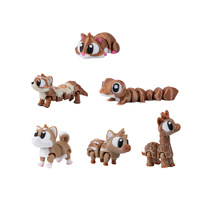 Jouet promotionnel : Animaux imprimés en 3D, Petits animaux à grands yeux imprimés en 3D, Jouets multi-articulés, Ornements multicolores