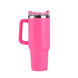 Vaso Térmico de Viaje de 40 oz, Reutilizable, con Recubrimiento de Doble Pared, de Acero Inoxidable, Aislado, Taza de Café de 40 oz, Vaso para Auto con Asa, Tapa y Pajita - Product Image 2