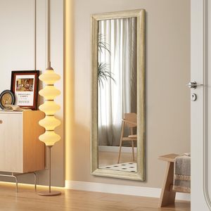 Miroir de porte pleine longueur avec cadre en bois, grands miroirs muraux rectangulaires 47 x 16 pouces pour chambre à coucher, salon, salle de bain, salle de dressing - Product Image 4