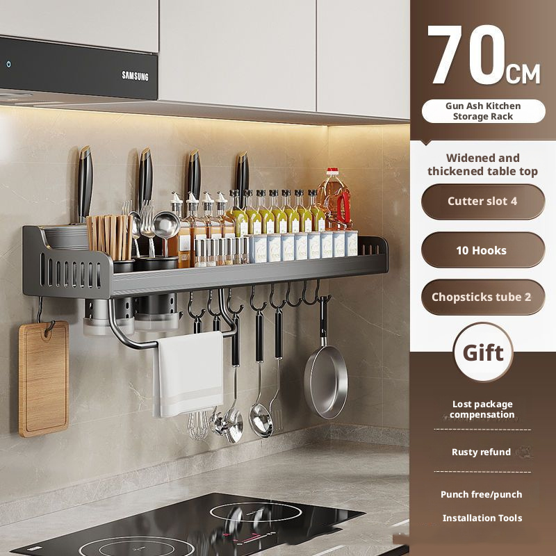 Porte-baguettes double gris -70cm
