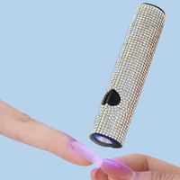 Vente chaude en gros Lampe à ongles UV LED sans fil miniature à main - 3W Charge USB, Séchage rapide 20/60s, Design en strass
