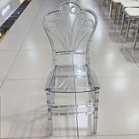 Chaises de mariage d'extérieur Offre Spéciale Chaises de réception en plastique Chaises empilables de luxe en acrylique transparent pour banquet