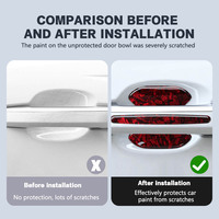 Autocollants de protection pour poignée de porte de voiture en fibre de carbone, anti-rayures, anti-collision, protection de la peinture, autocollant de protection pour voiture