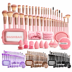 Ensemble de pinceaux de maquillage professionnel de 56 pièces, grande combinaison d'outils de beauté, lavage du visage, ombre à paupières, fard à joues, poudre pour cheveux, éponge de maquillage - Product Image 1