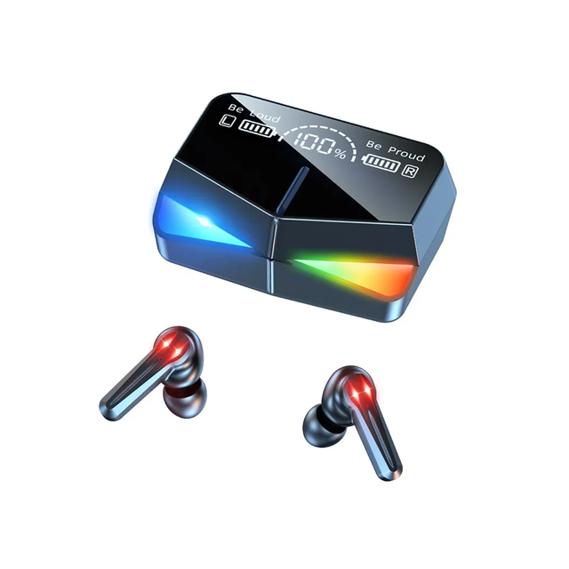 J18 Gaming Headsets TWS for 5.1 Earphone Mic Low Latency 9D Stereo LED Display Sports Wireless Earbuds IPX4 Waterproof 3-5