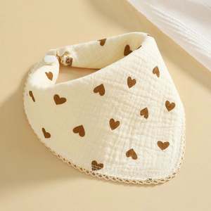Manufactory Custom <b>Baby</b> 100% Cotton Towel Children'S Eating Bibs <b>Muslin</b> Soft Absorbent Unisex <b>Baby</b> Saliva Towel Bibs - Product Image 3