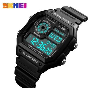 Reloj Electrónico Skmei 1299 para Hombre con Correa de PU, Cuenta Regresiva, Resistente al Agua, LED, Cuadrado, Digital, Deportivo, Cronógrafo - Product Image 5