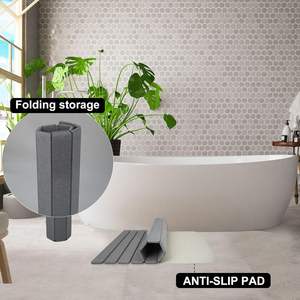 Tapis de salle de bain en pierre de diatomite gris moyen de qualité alimentaire, pliable, très absorbant, pour chiens et salle de bain - Product Image 5