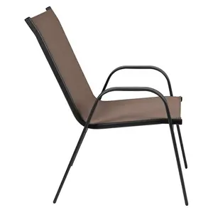 Luckycyj — chaise de jardin de couleur noire, meuble d'extérieur en verre trempé avec cadre en acier, bistrot français, couleur OEM