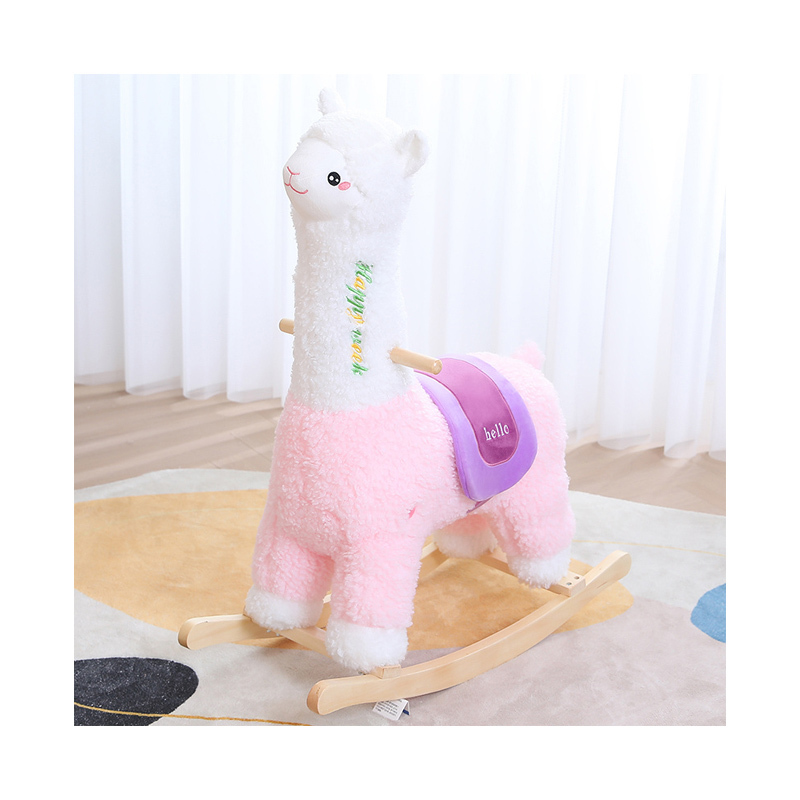 Wooden Rocking Horse Plush Rocking Toy