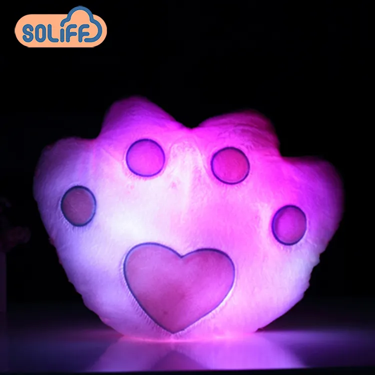 LED ألعاب من القطيفة الإضاءة الدب باو شكل عقد دمية محشوة مضيئة جميل ضوء أفخم الوسائد الطفل لعبة