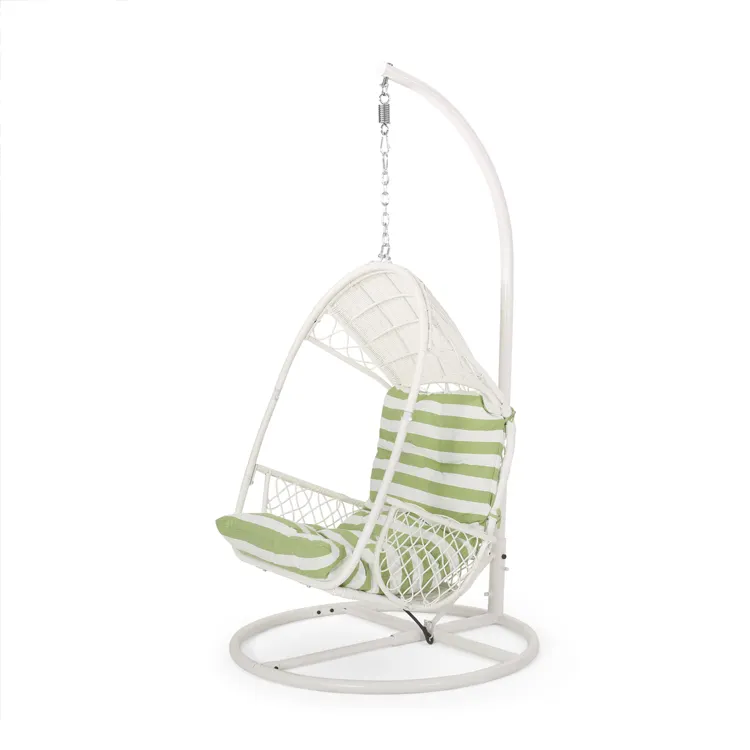 Free shipping within U.S Outdoor Garden Furniture Rattan Patio Swings Hanging Egg Chair with Stand