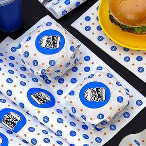 Feuille de papier pour hamburger et sandwich, personnalisée, écologique, recyclable, biodégradable, jetable, simple face, enduite de PE, résistante à la graisse - Product Image 2