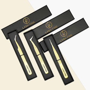 プライベートラベルプロフェッショナルステンレススチールまつげピンセットボリュームピンセット軽量まつげエクステンションピンセット - Product Image 1