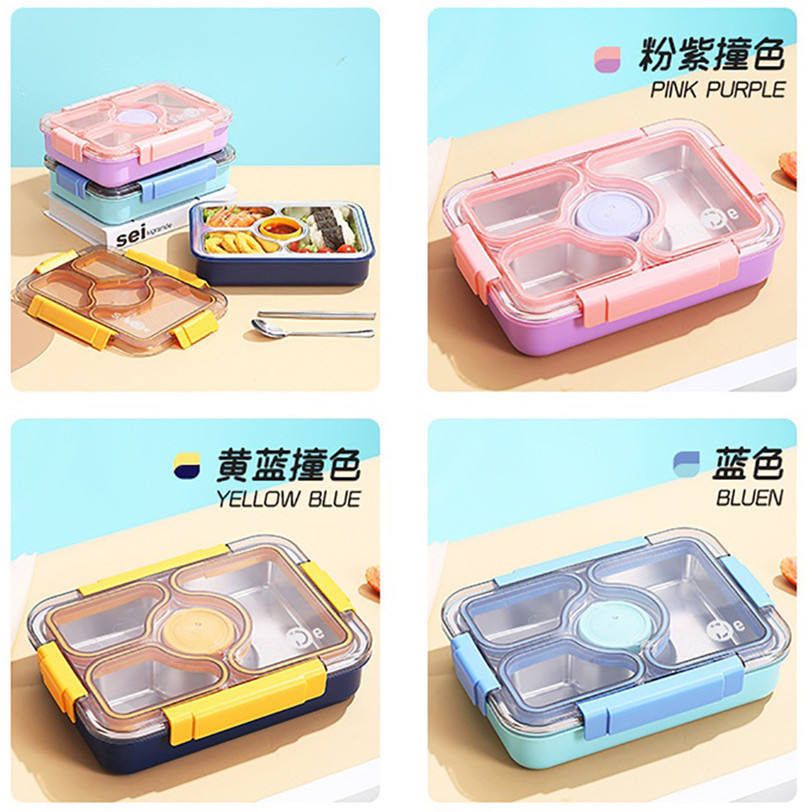 950ML 3 compartments+PP bowl 80ML+spoons and chopsticks