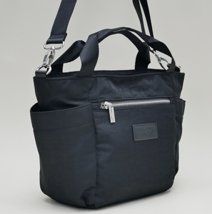 Women's Nylon Tote <b>Bag</b> Solid Color Zipper Closure Shoulder Strap Water Resistant Minimalist Daily Use - Product Image 1