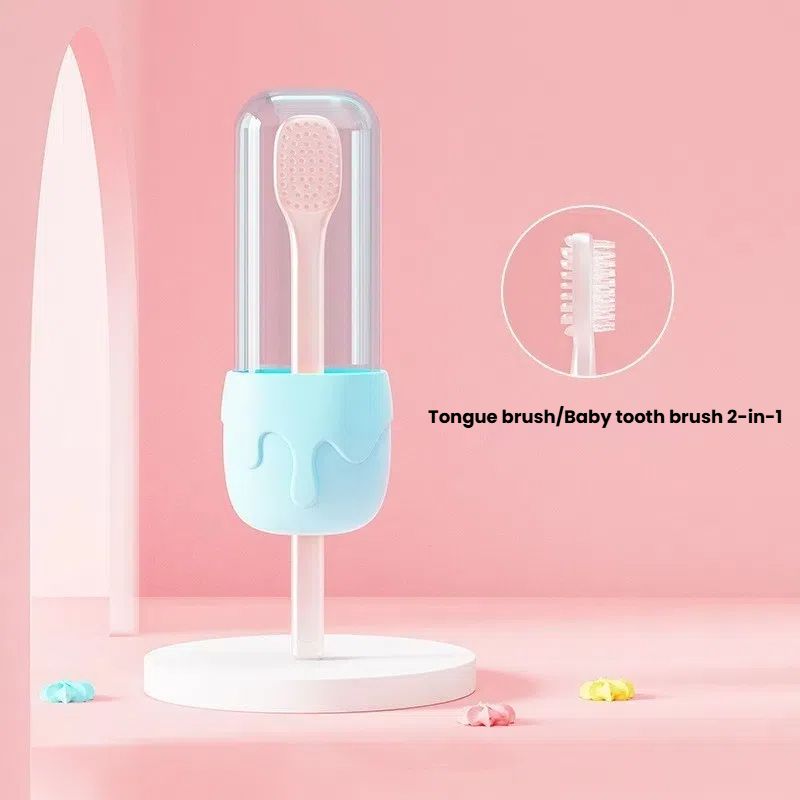 Brosse à dents bleue pour bébé