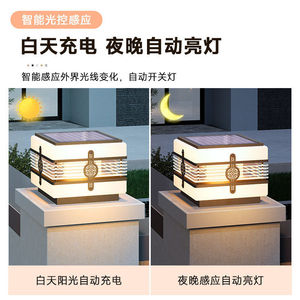 Lampes solaires pour piliers, étanches, en acier inoxydable, LED, pour clôture de jardin, lampes pour poteaux, lampes murales pour portail de villa - Product Image 5