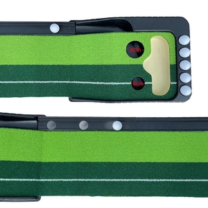 Tapis de golf portable d'intérieur avec retour automatique de balle, planche anti-humidité, <span class=keywords><strong>mini</strong></span>-golf d'entraînement, en plastique PP <span class=keywords><strong>noir</strong></span> 280x40x10cm - Product Image 5