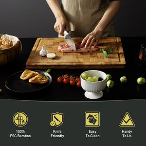 فاخر من الحبوب الكبيرة الحجم خشب سميك مع فتحة عصير للمطبخ - Product Image 3