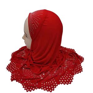 Vente chaude Laze Coupe Strass Instant Hijab Musulman Enfants Enfants Instantané Paresseux Hijab - Product Image 4