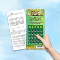 Cartes de visite personnalisées avec couche à gratter, jeu de loterie classique, design vert et or, impression numérique, carton duplex