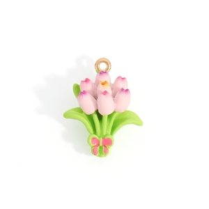 Charmes en alliage de bijouterie fantaisie zhiqu en gros, motifs dessin animé mignons : bouquet, poisson-bouffant, <span class=keywords><strong>origami</strong></span>, grue à café, pendentifs, motif goutte d'huile - Product Image 5