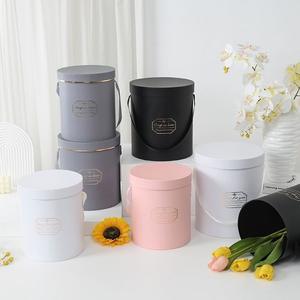 定制圆筒双旋转圆形花盒鲜花礼品盒透明顶窗花盒 - Product Image 2